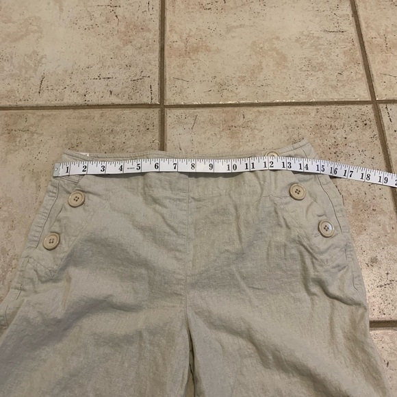 LARRY LEVINE Linen Blend Wide Leg Cropped Culottes Size 8 - Picture 3 of 6